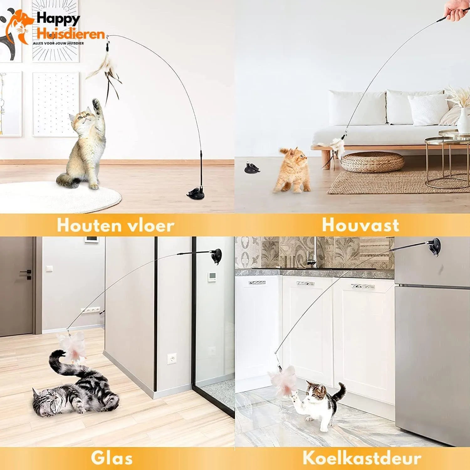 FlyChase Toy | Interactief kattenspeeltje met vogels & zuignap – stimuleert spel en beweging