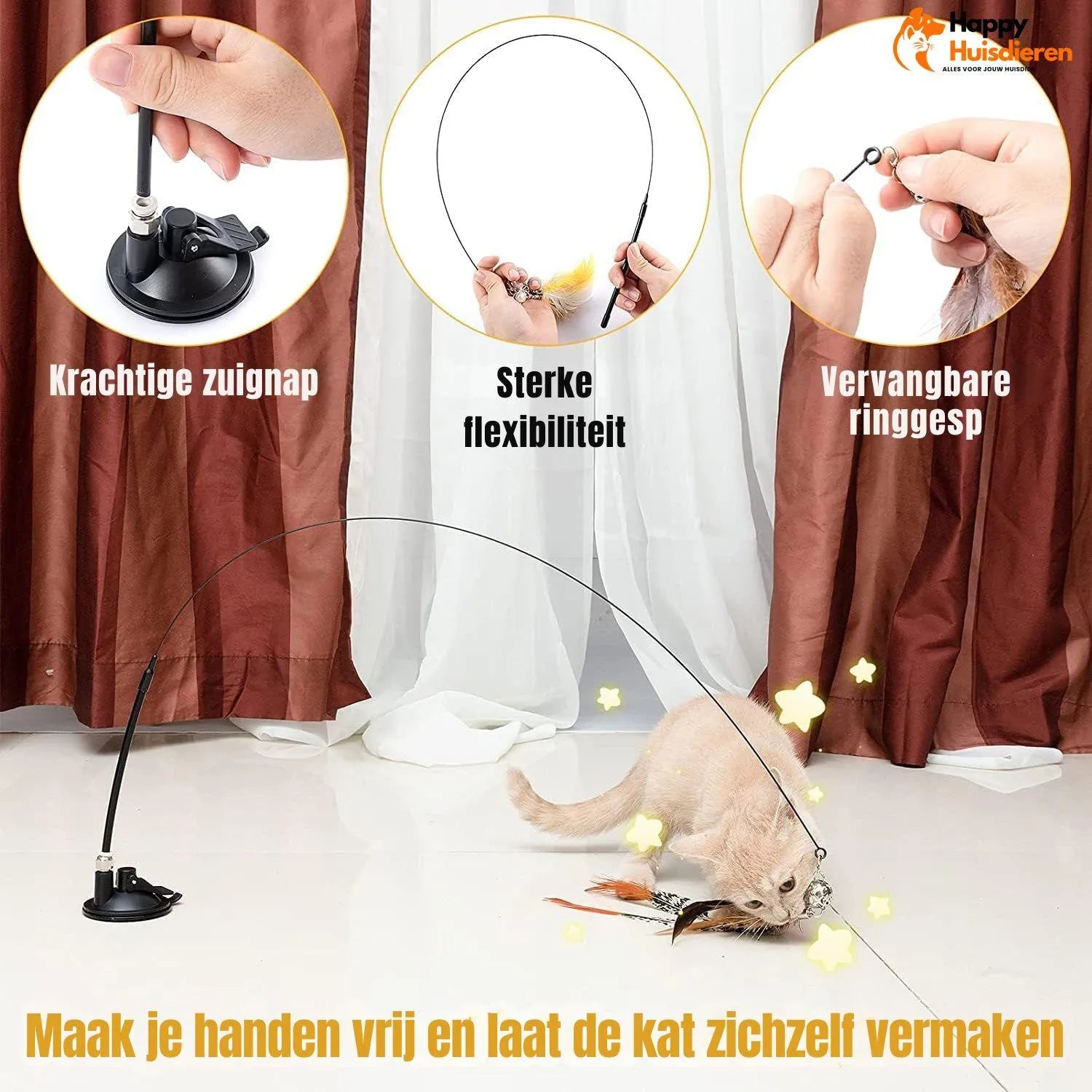 FlyChase Toy | Interactief kattenspeeltje met vogels & zuignap – stimuleert spel en beweging