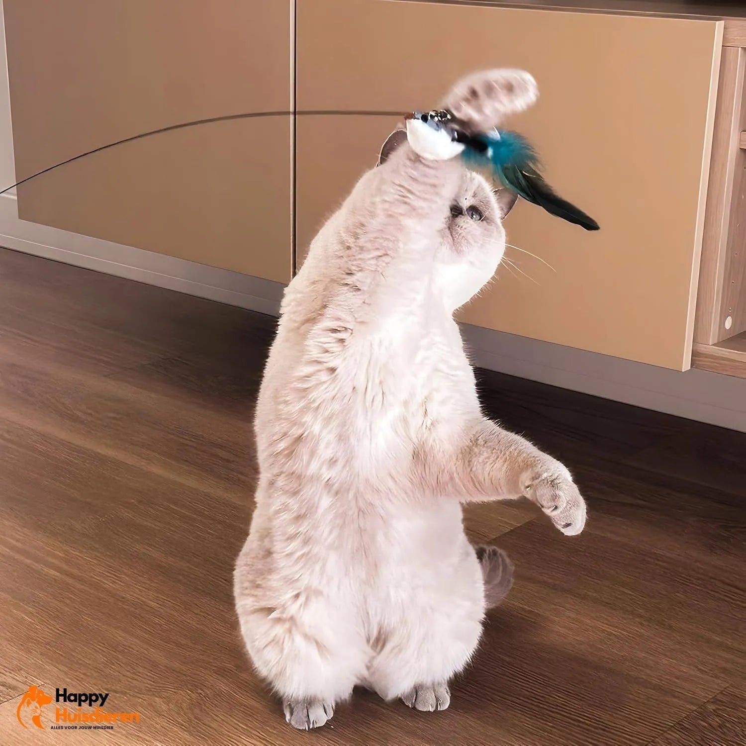 FlyChase Toy | Interactief kattenspeeltje met vogels & zuignap – stimuleert spel en beweging