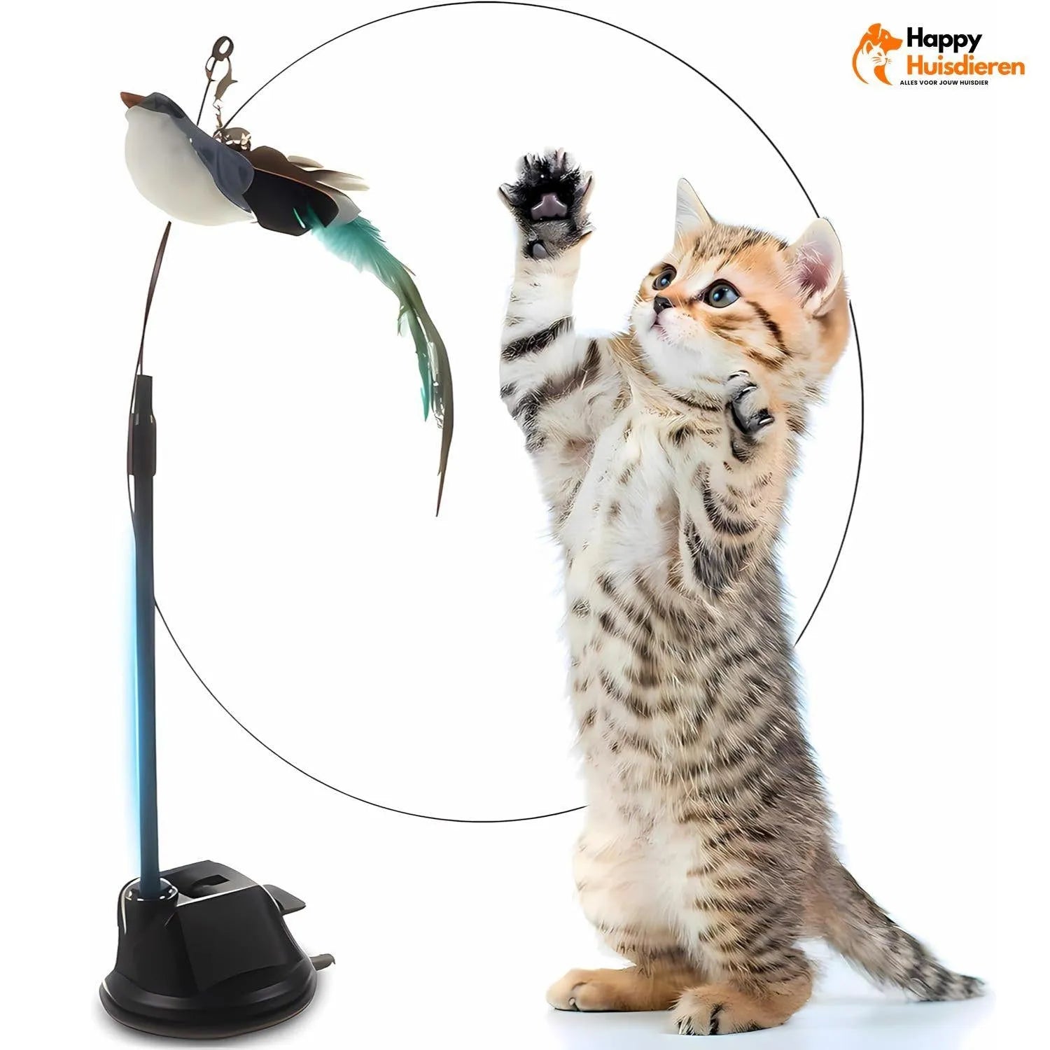 FlyChase Toy | Interactief kattenspeeltje met vogels & zuignap – stimuleert spel en beweging