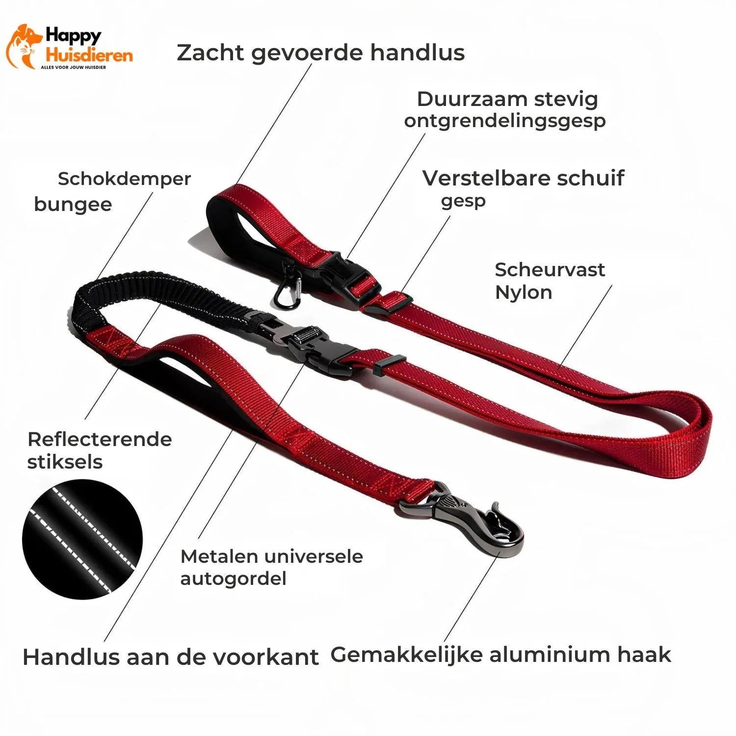 FreedomWalk Lead | Multifunctionele Handsfree Riem met Autogordelbevestiging