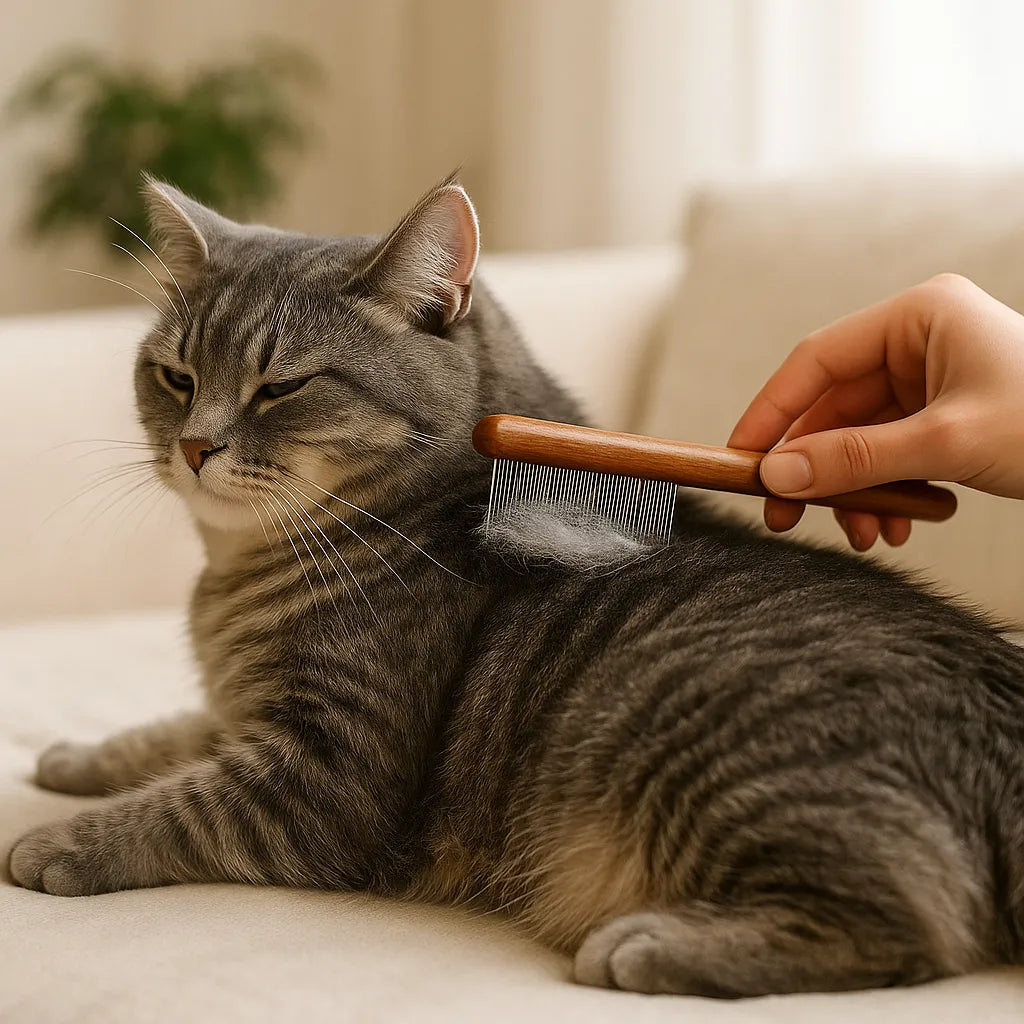 FurEase | Vachtverzorgingskam voor katten – verwijdert losse haren en voorkomt haarballen