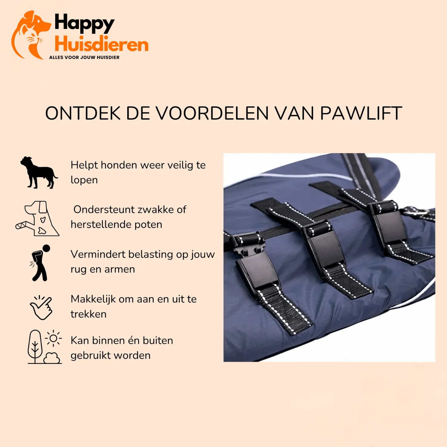 HefHulp Harnas | Ondersteunend Tilharnas voor Herstel en Mobiliteit van Honden