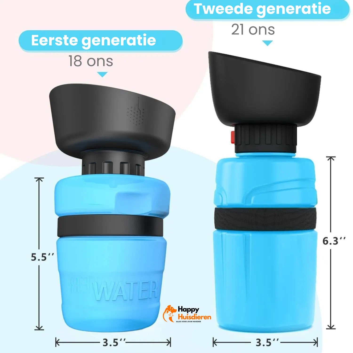 HondH2O Vouwfles | Opvouwbare Honden Drinkfles – Lekvrij, BPA-vrij & Draagbaar voor Wandelen en Reizen