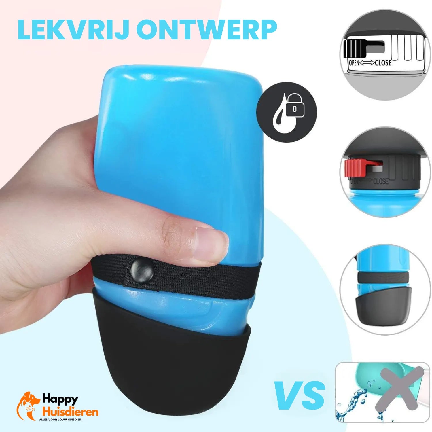 HondH2O Vouwfles | Opvouwbare Honden Drinkfles – Lekvrij, BPA-vrij & Draagbaar voor Wandelen en Reizen
