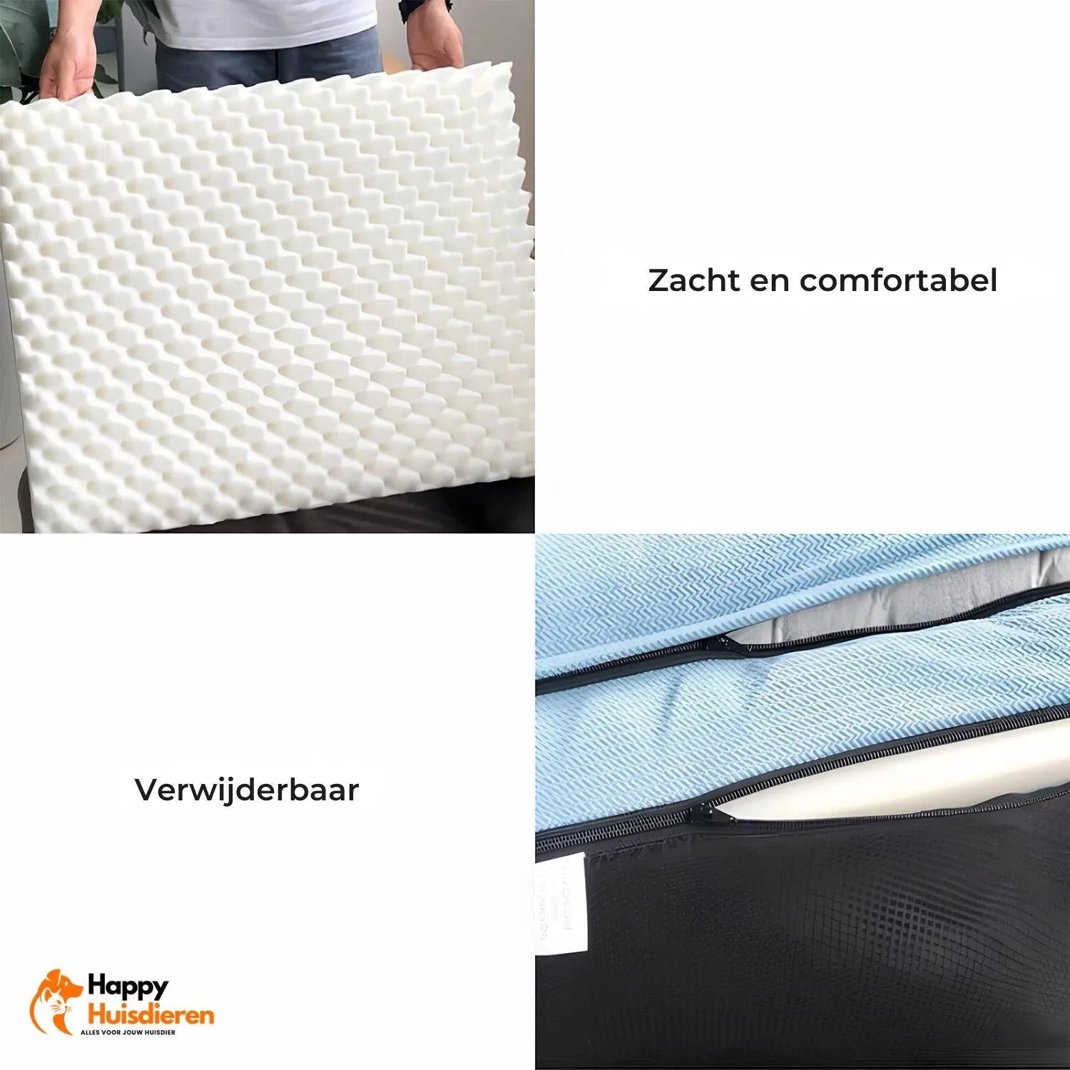 Honden LoungeHoek | Afneembare Vierkante Hondenbank voor Ultiem Comfort