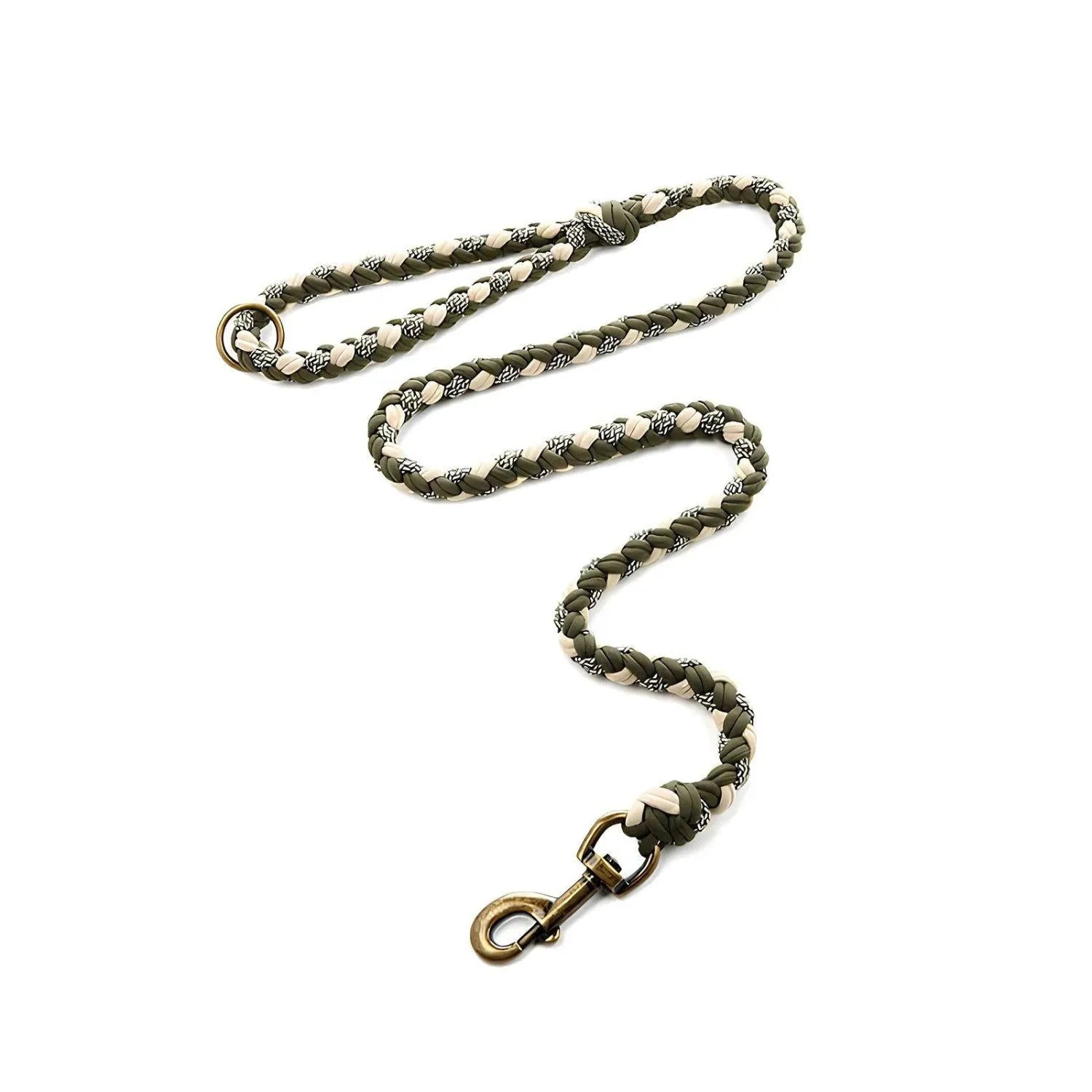 Hondenvriend Duo | Handgeweven Leren Anti-Trek Halsband en Lijn Set