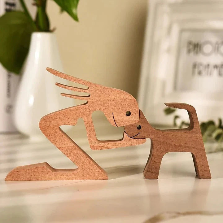 Houten beeldje CarveBuddy | Handgesneden dierenbeeld decoratie