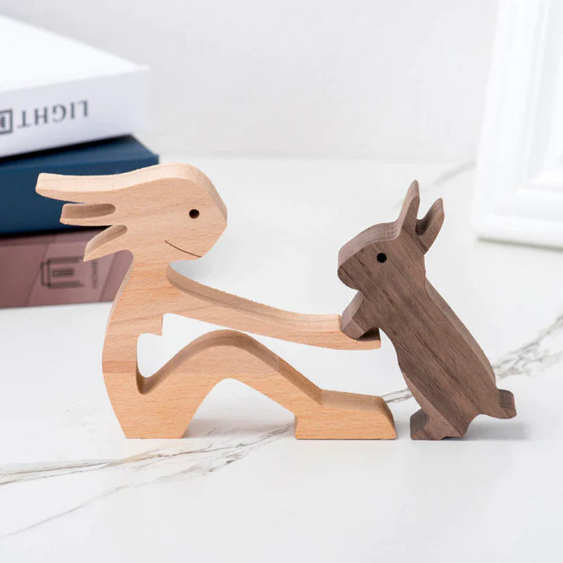 Houten beeldje CarveBuddy | Handgesneden dierenbeeld decoratie