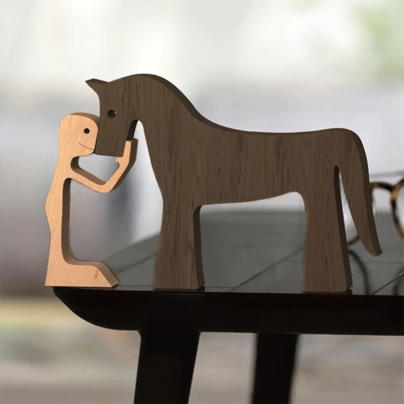 Houten beeldje CarveBuddy | Handgesneden dierenbeeld decoratie