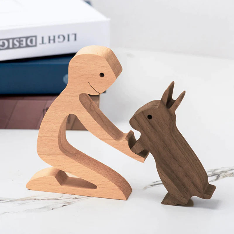 Houten beeldje CarveBuddy | Handgesneden dierenbeeld decoratie