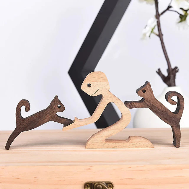 Houten beeldje CarveBuddy | Handgesneden dierenbeeld decoratie