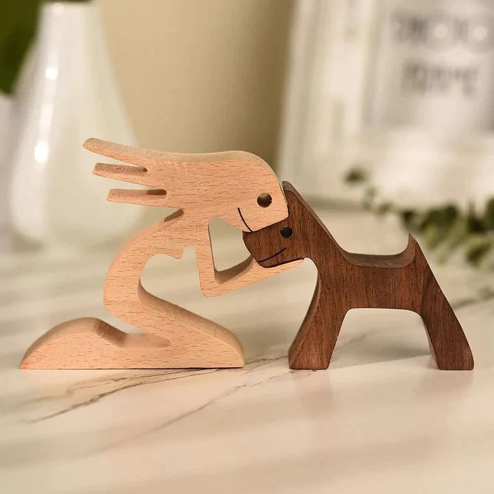 Houten beeldje CarveBuddy | Handgesneden dierenbeeld decoratie