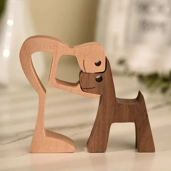 Houten beeldje CarveBuddy | Handgesneden dierenbeeld decoratie