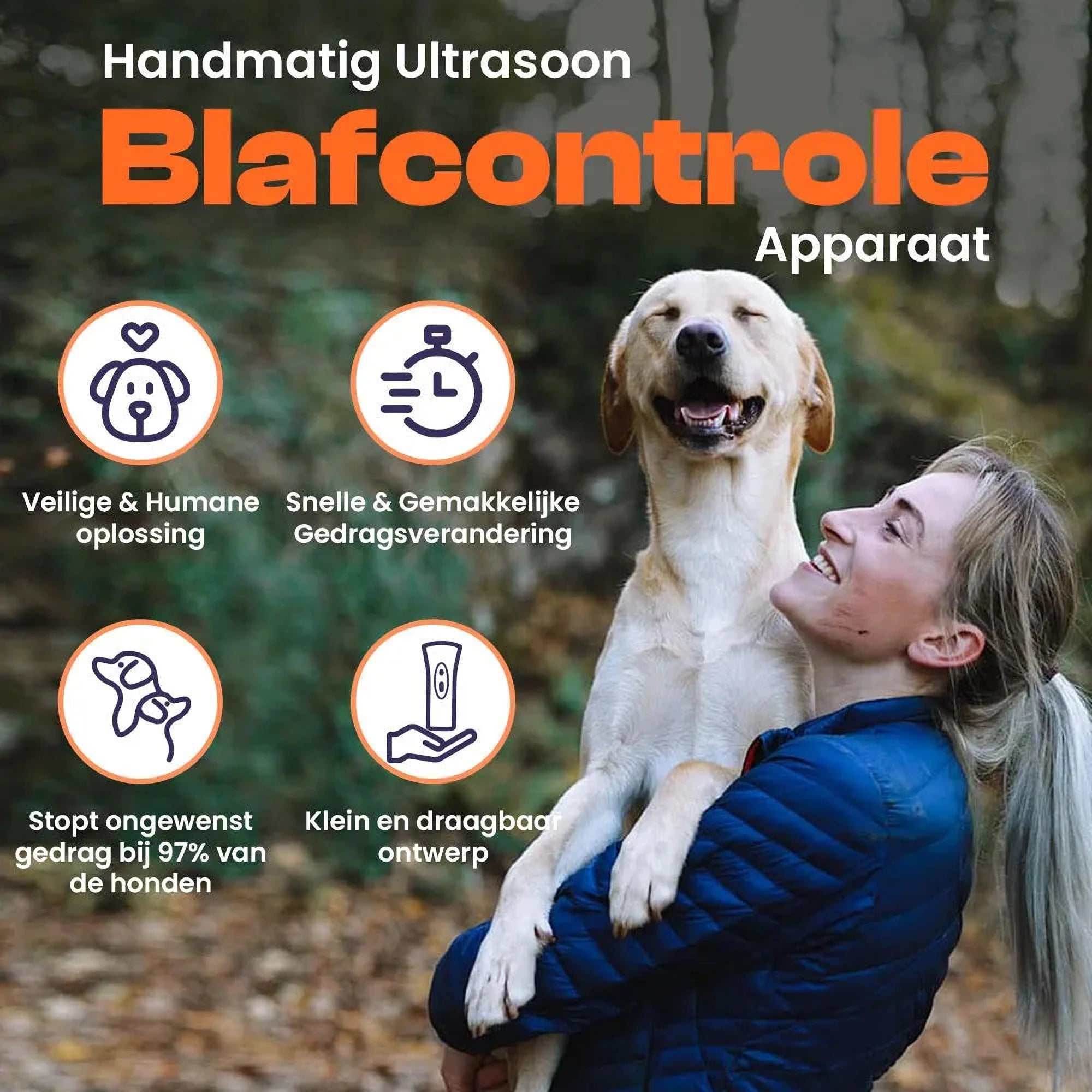 HushPaws | Ultrasoon Anti-Blaf voor Honden – diervriendelijk, waterbestendig & USB-oplaadbaar