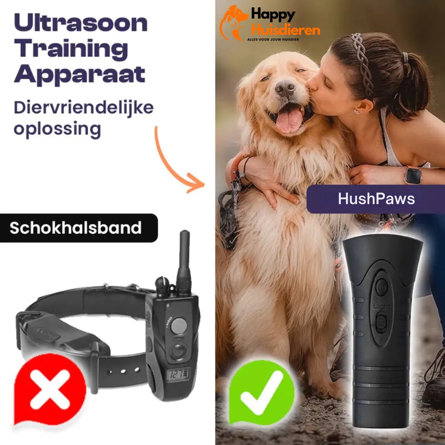 HushPaws | Ultrasoon Anti-Blaf voor Honden – diervriendelijk, waterbestendig & USB-oplaadbaar
