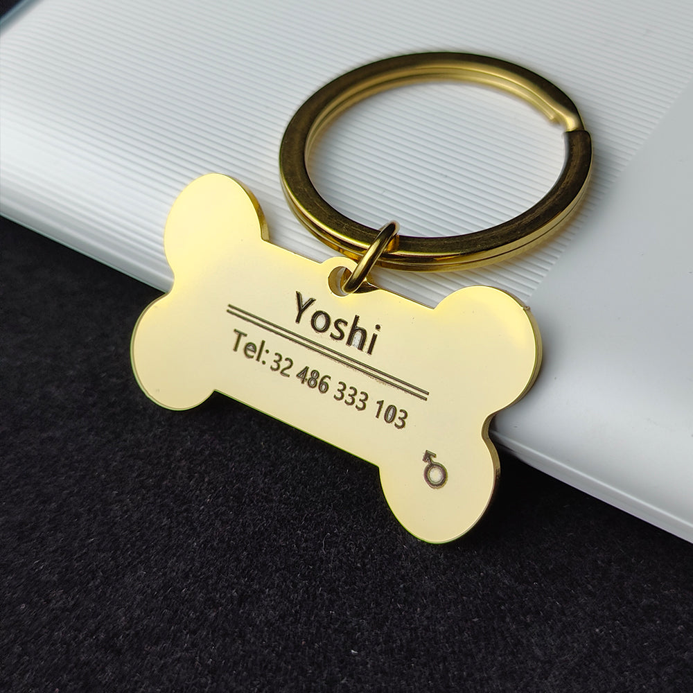 IDBone Hondenpenning | Gepersonaliseerd Gegraveerd Identificatieplaatje voor Huisdieren