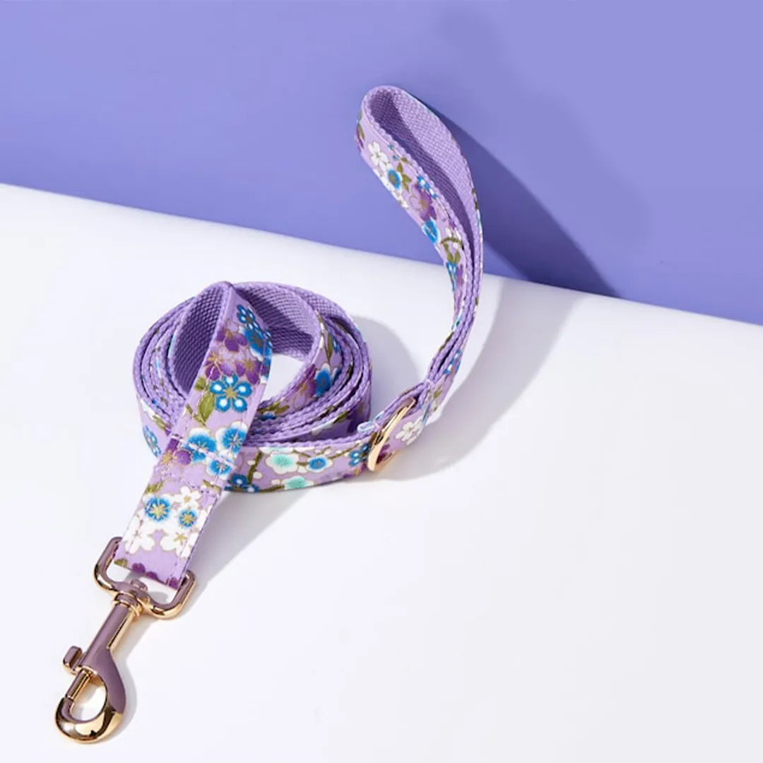 IDStyle Halsband & Riem Set | Gepersonaliseerde Katoenen Hondenhalsband met Gravure