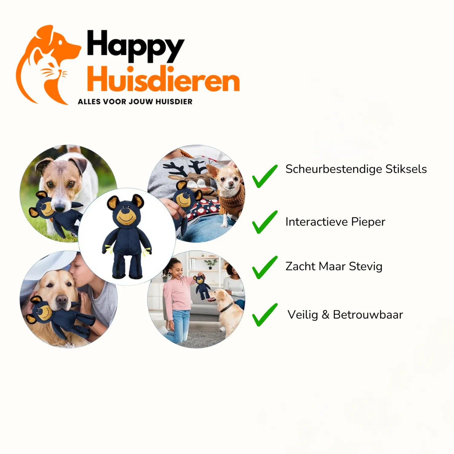 Knabbelvriend | Kauwbestendig Knuffelspeeltje voor Honden