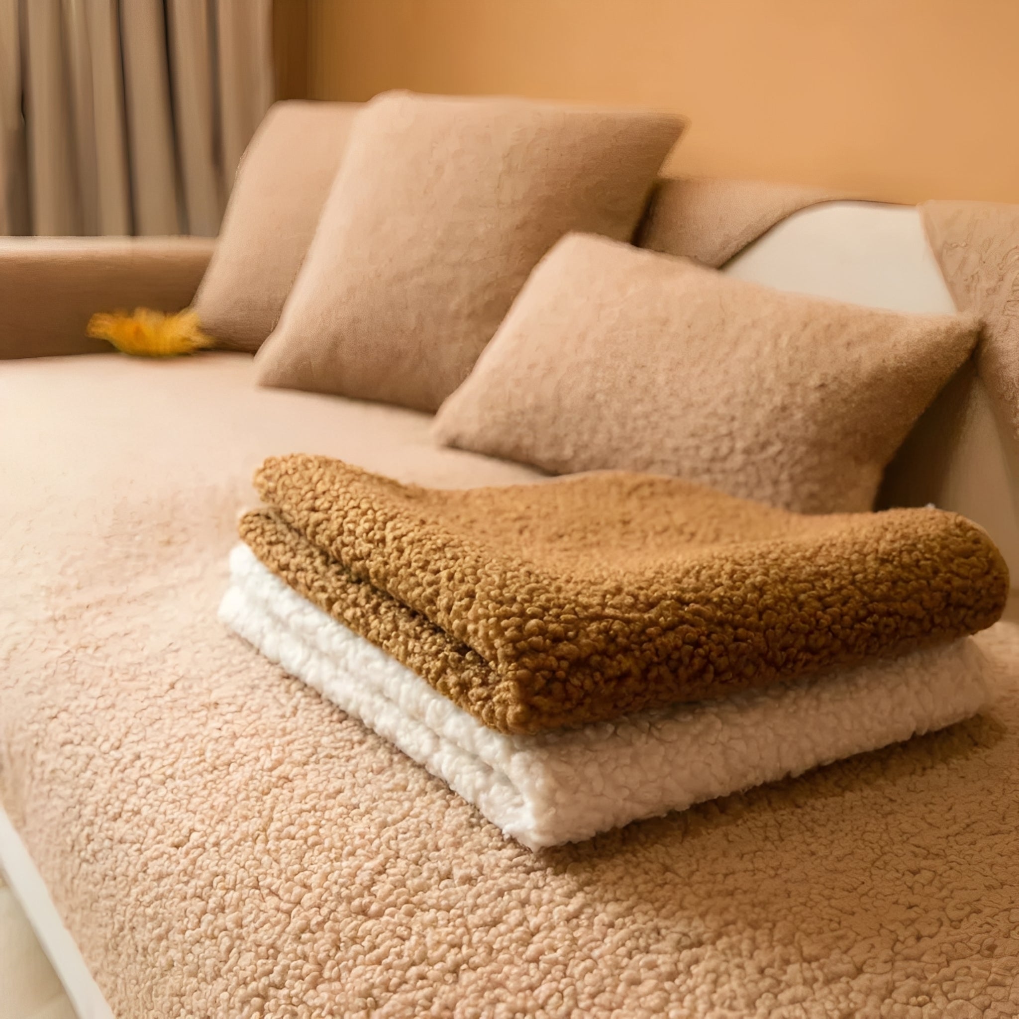 Knuffelzacht Hoesje | Antislip Teddy Bankhoes Voor Extra Zitcomfort