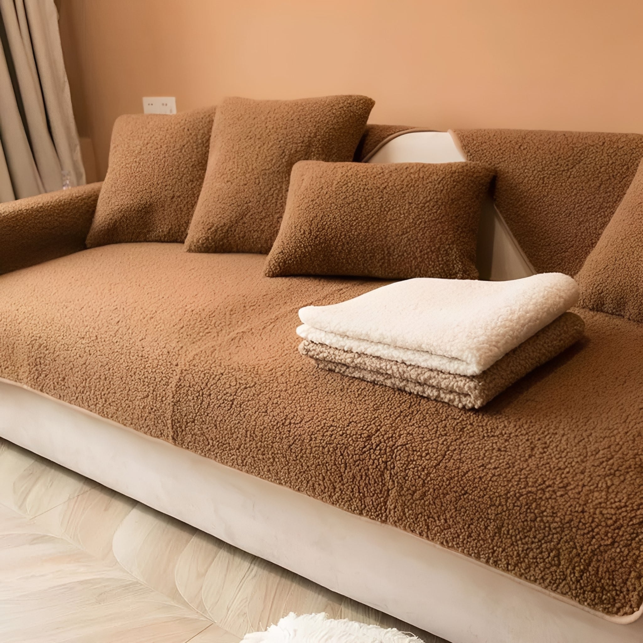 Knuffelzacht Hoesje | Antislip Teddy Bankhoes Voor Extra Zitcomfort