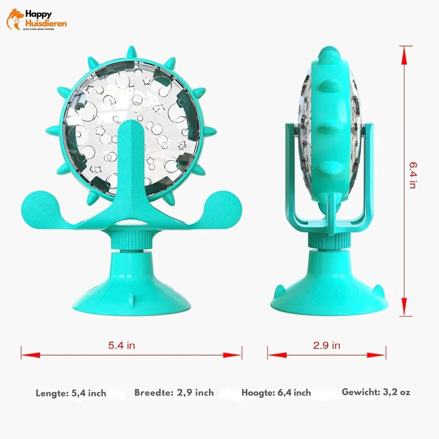 LallyPet | Voedselwindmolen voor huisdieren – stimuleert spel & langzaam eten