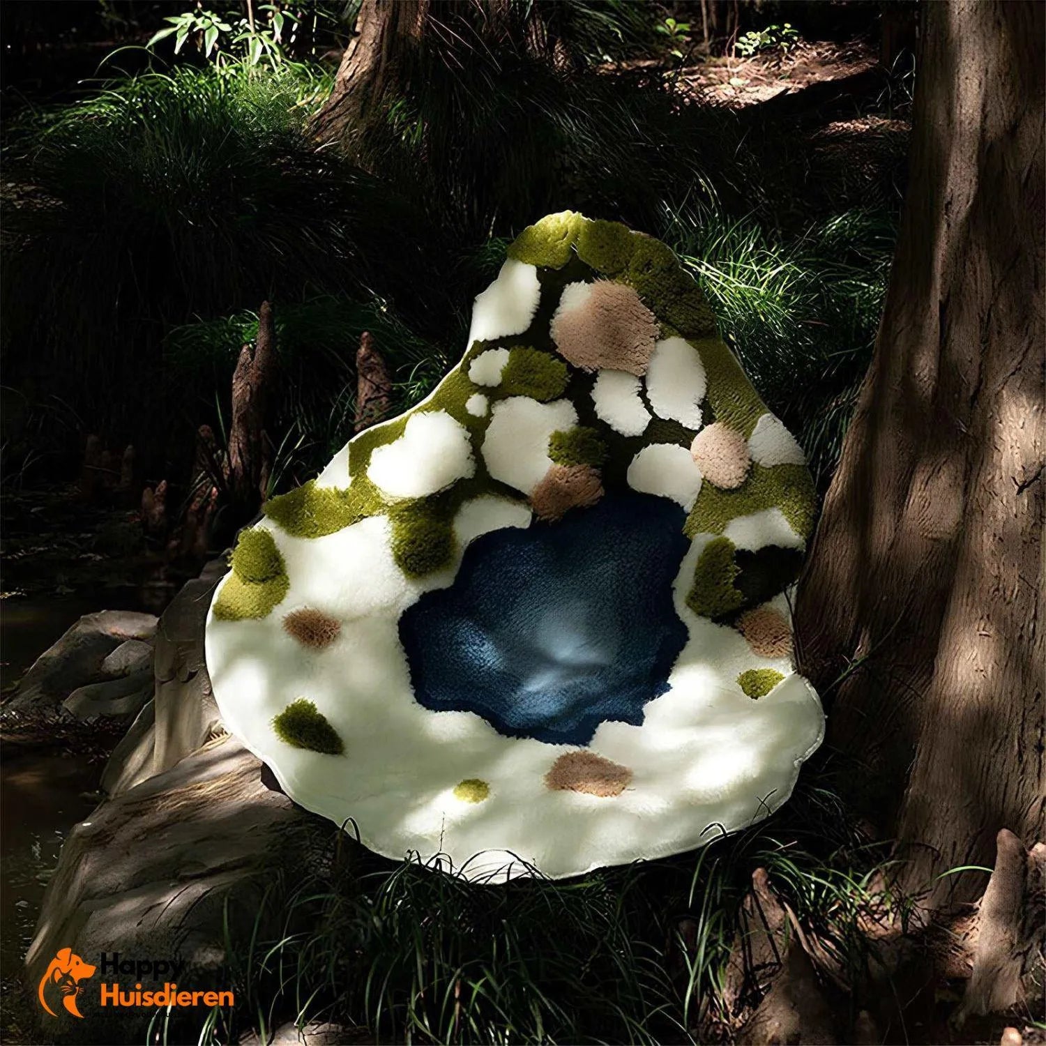 Mosgroene comfortdeken | Luxe handgetufte wol voor huisdieren