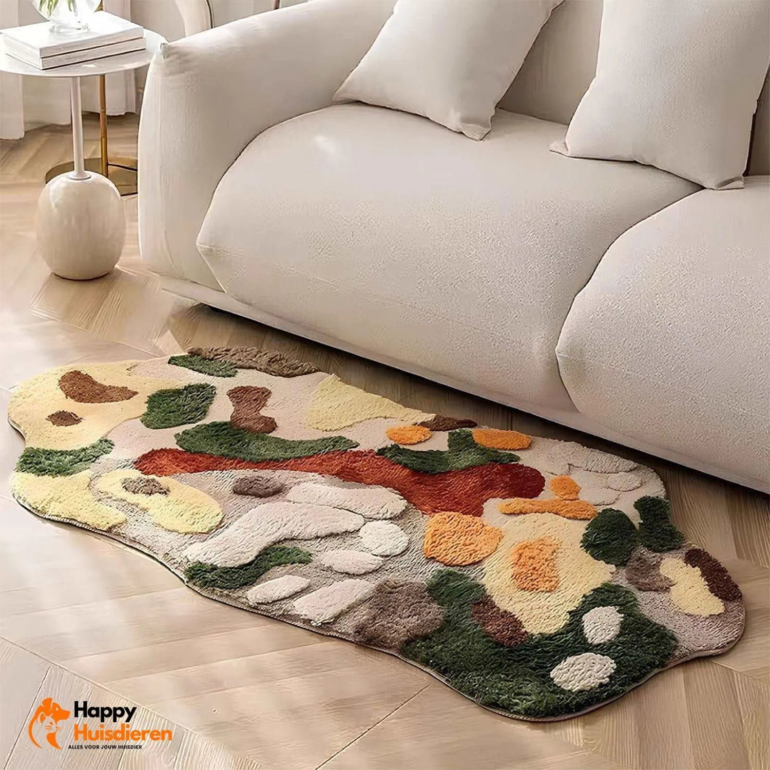 Mosgroene comfortdeken | Luxe handgetufte wol voor huisdieren