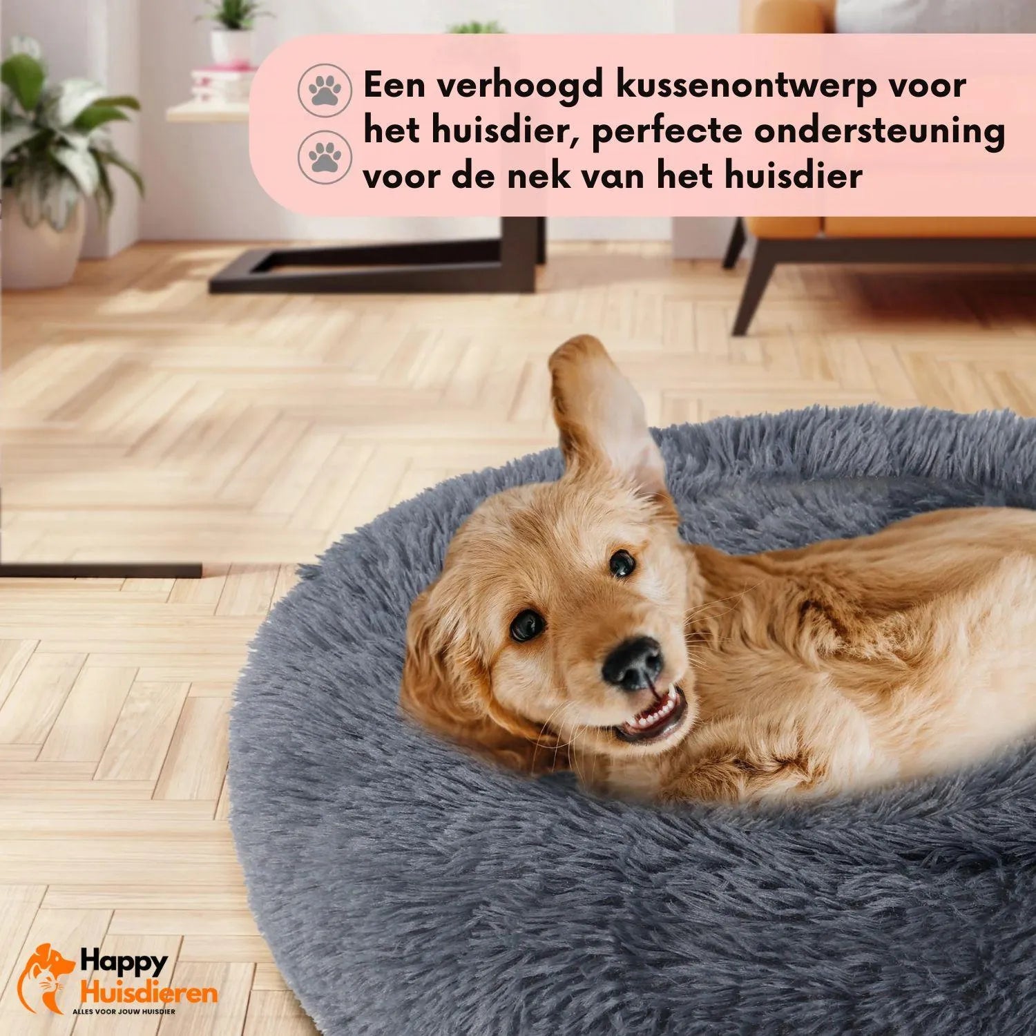 OrthoRest Bed | Orthopedisch hondenkussen met neksteun & afneembare hoes