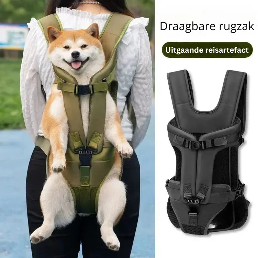 PawCarry-tas | Comfortabele Rug- en Borstdrager voor Middelgrote en Grote Honden