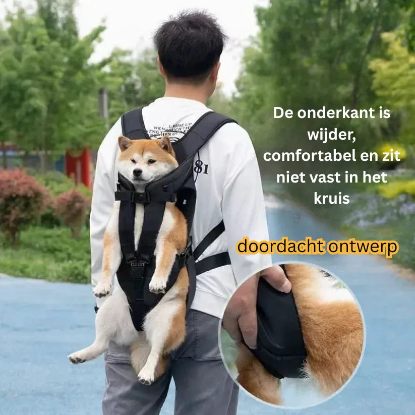 PawCarry-tas | Comfortabele Rug- en Borstdrager voor Middelgrote en Grote Honden