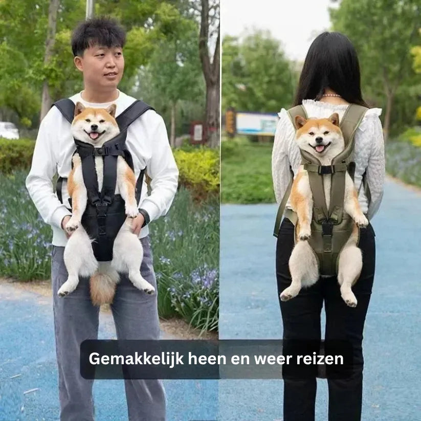 PawCarry-tas | Comfortabele Rug- en Borstdrager voor Middelgrote en Grote Honden