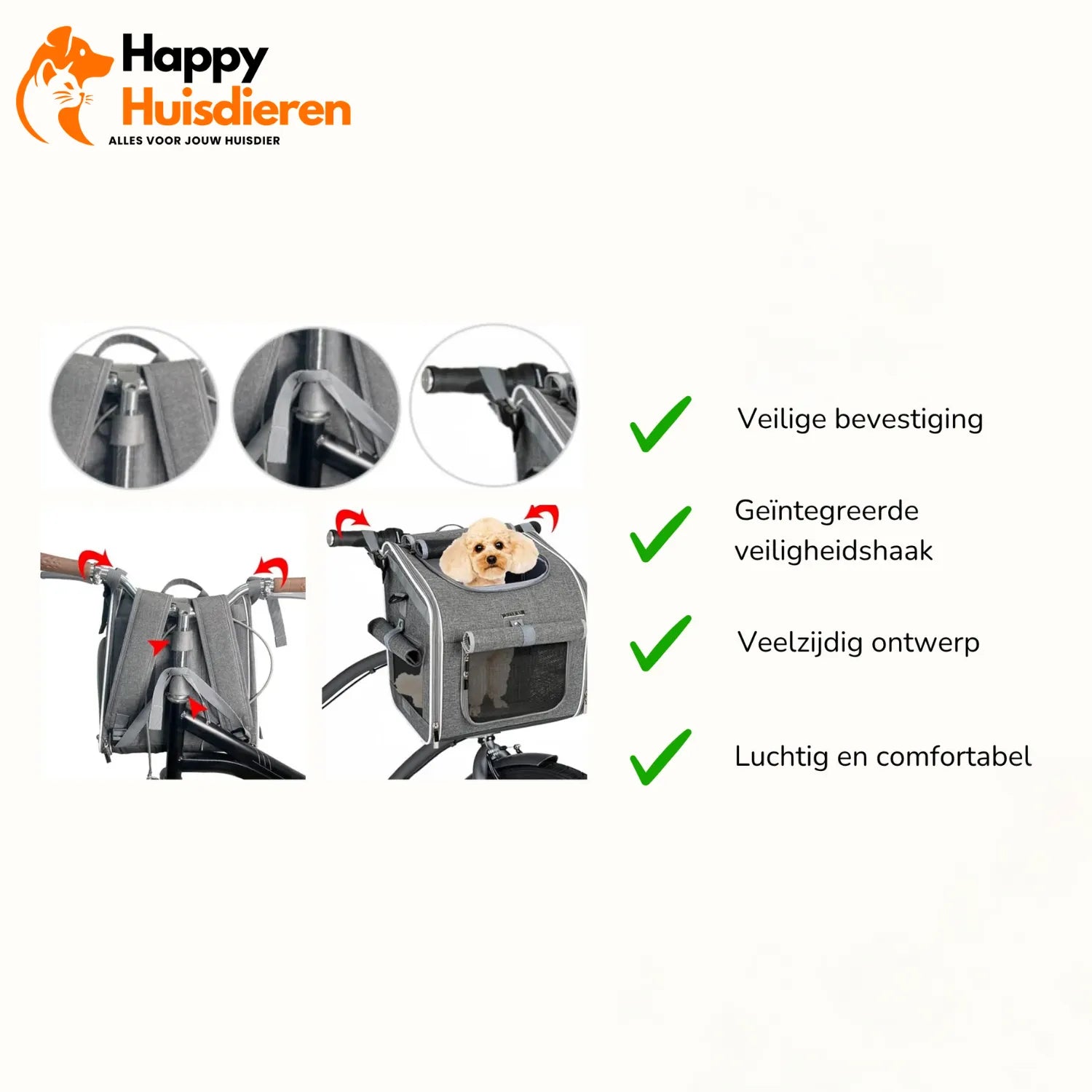 PawRide Mand | Veilig Fietsen met Huisdieren