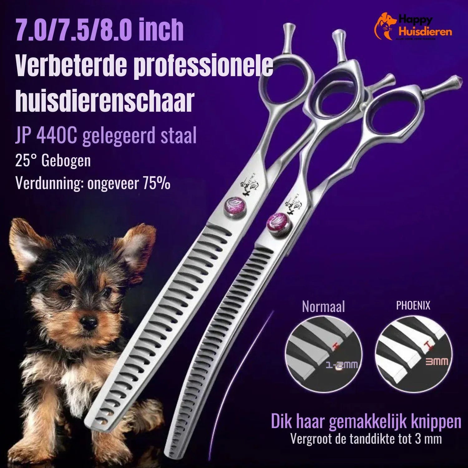 PawStyle Trim | Ergonomische Grooming Schaar voor Huisdieren