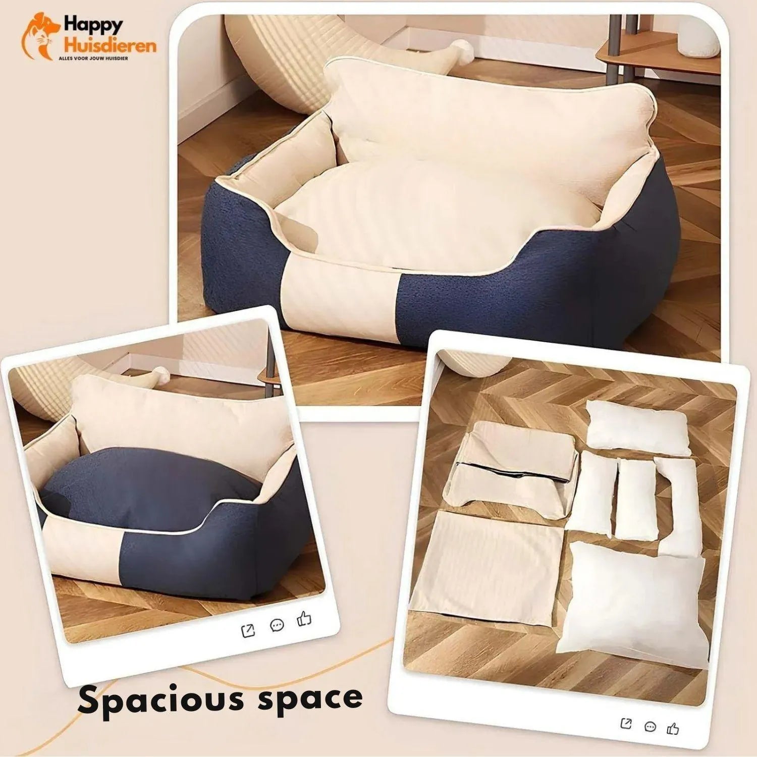 Pet Dream Nest | Universeel comfortabel honden- en kattenbed