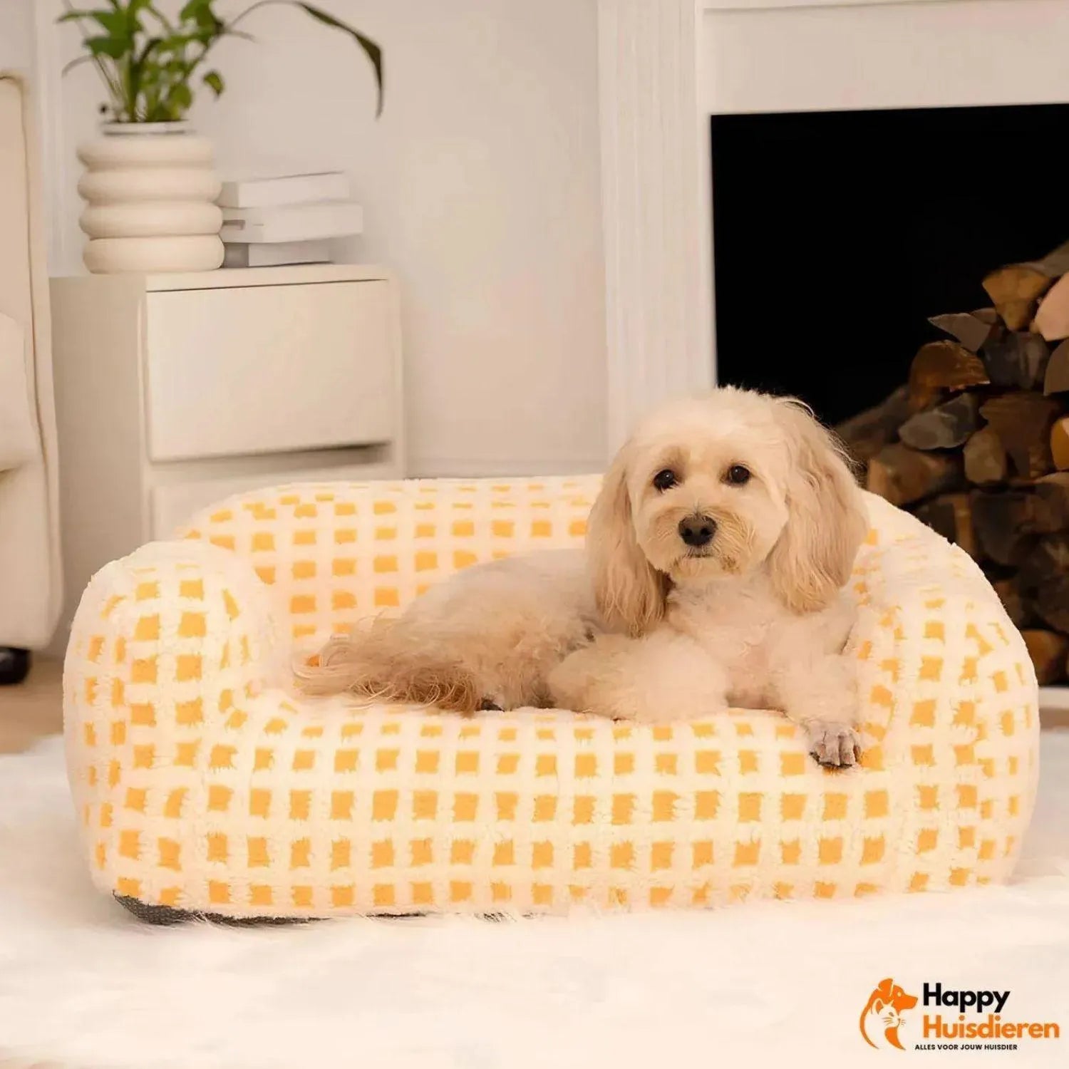 Pluizige Pootjes Rustplek | Luxe Huisdieren Sofa in Zachte Lamsvel