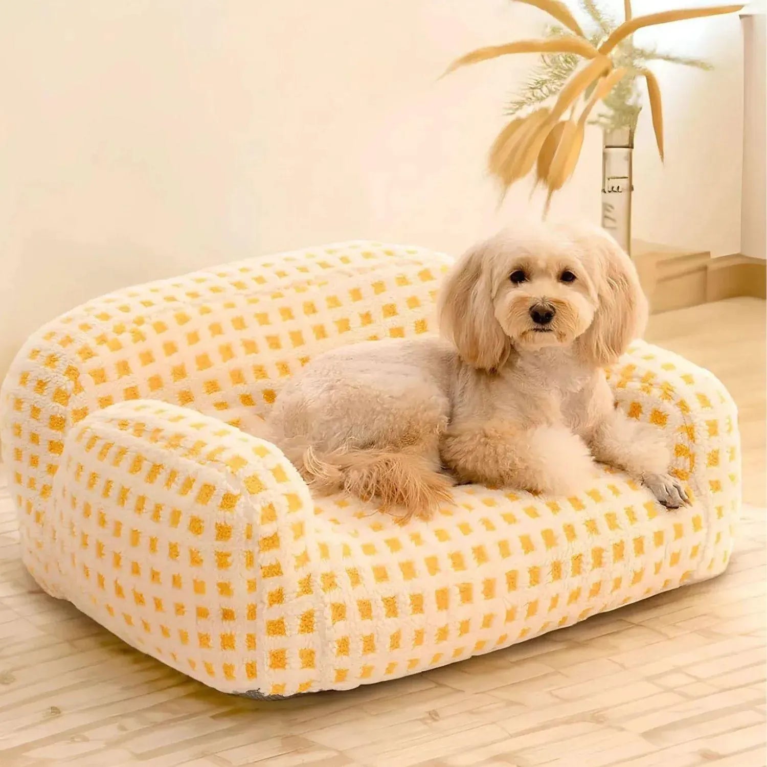 Pluizige Pootjes Rustplek | Luxe Huisdieren Sofa in Zachte Lamsvel