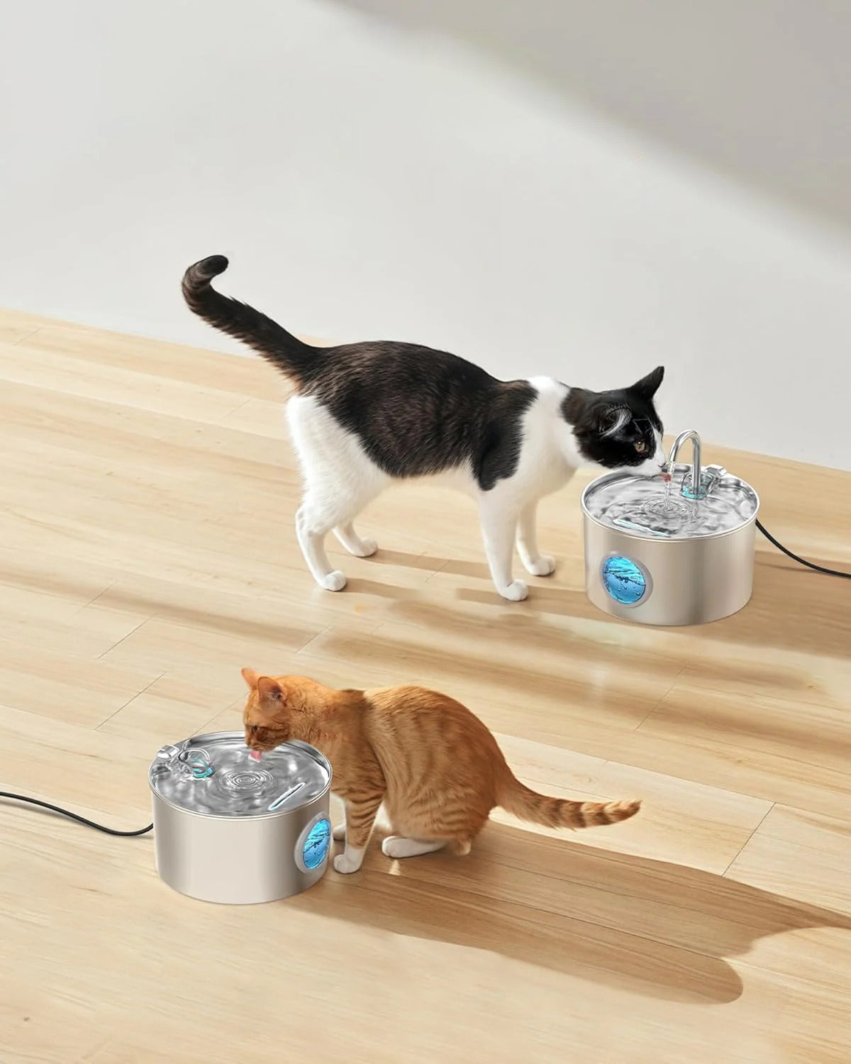 PoesWater Paradijs | Roestvrij Stalen Drinkfontein voor Stille Hydratatie