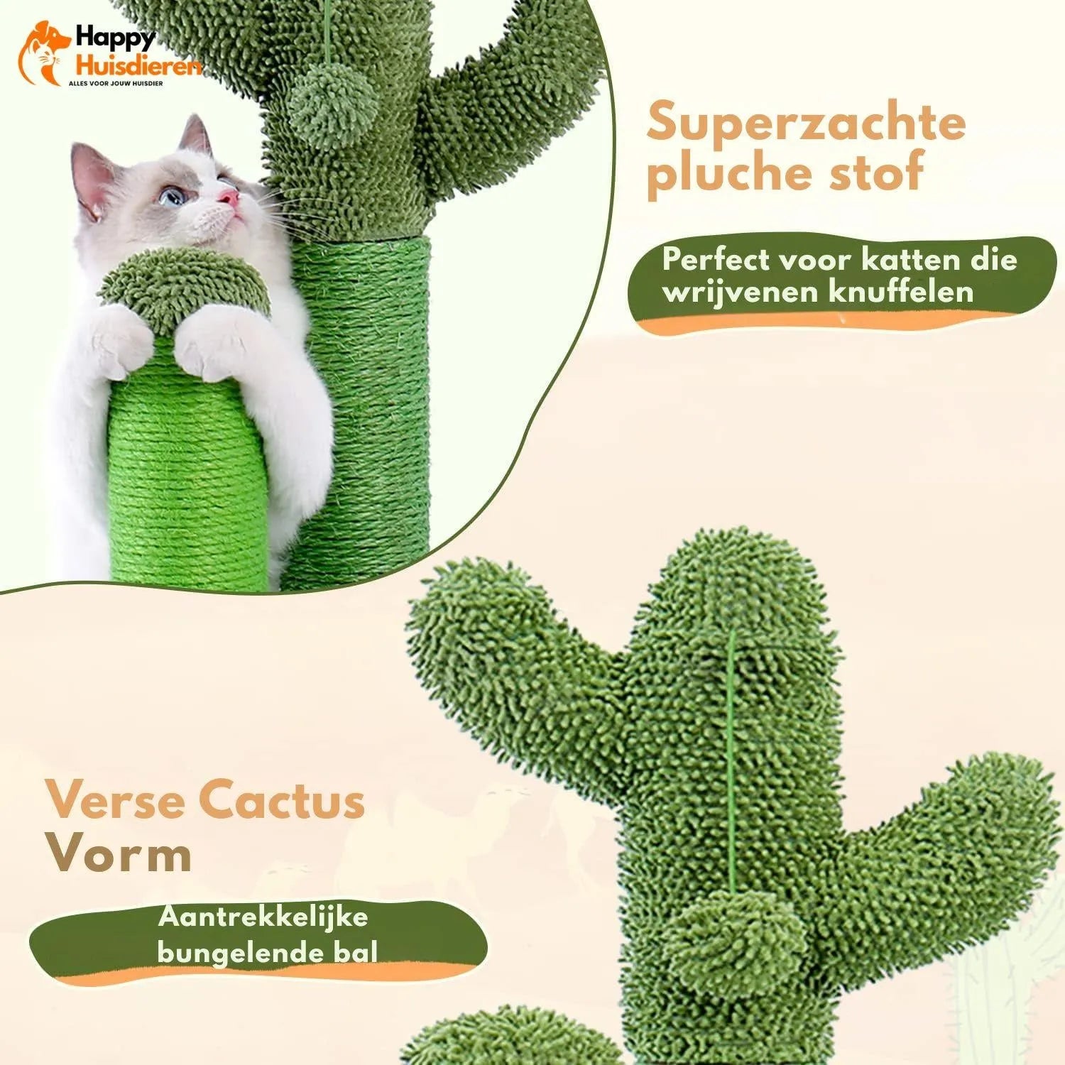 PricklyPlay Tower | Cactus krabpaal voor katten – stijlvol, duurzaam & stabiel
