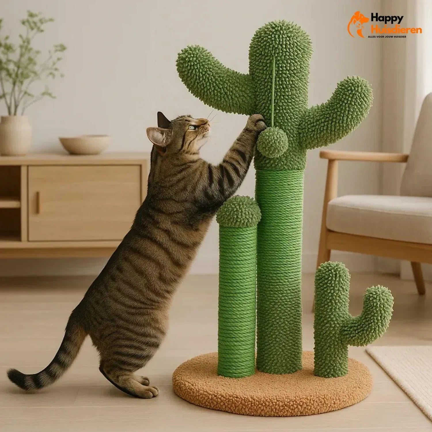 PricklyPlay Tower | Cactus krabpaal voor katten – stijlvol, duurzaam & stabiel