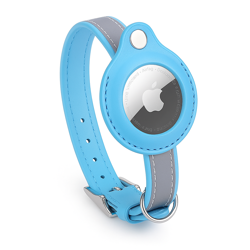 VarioReflect Collar | Leren AirTag Halsband met Reflecterende Veiligheid