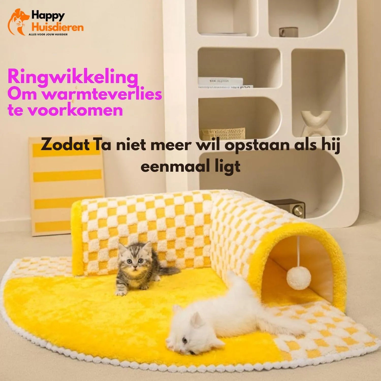 PurrPath Tunnel | Kattentunnel met deken & speelbal – comfortabel & interactief