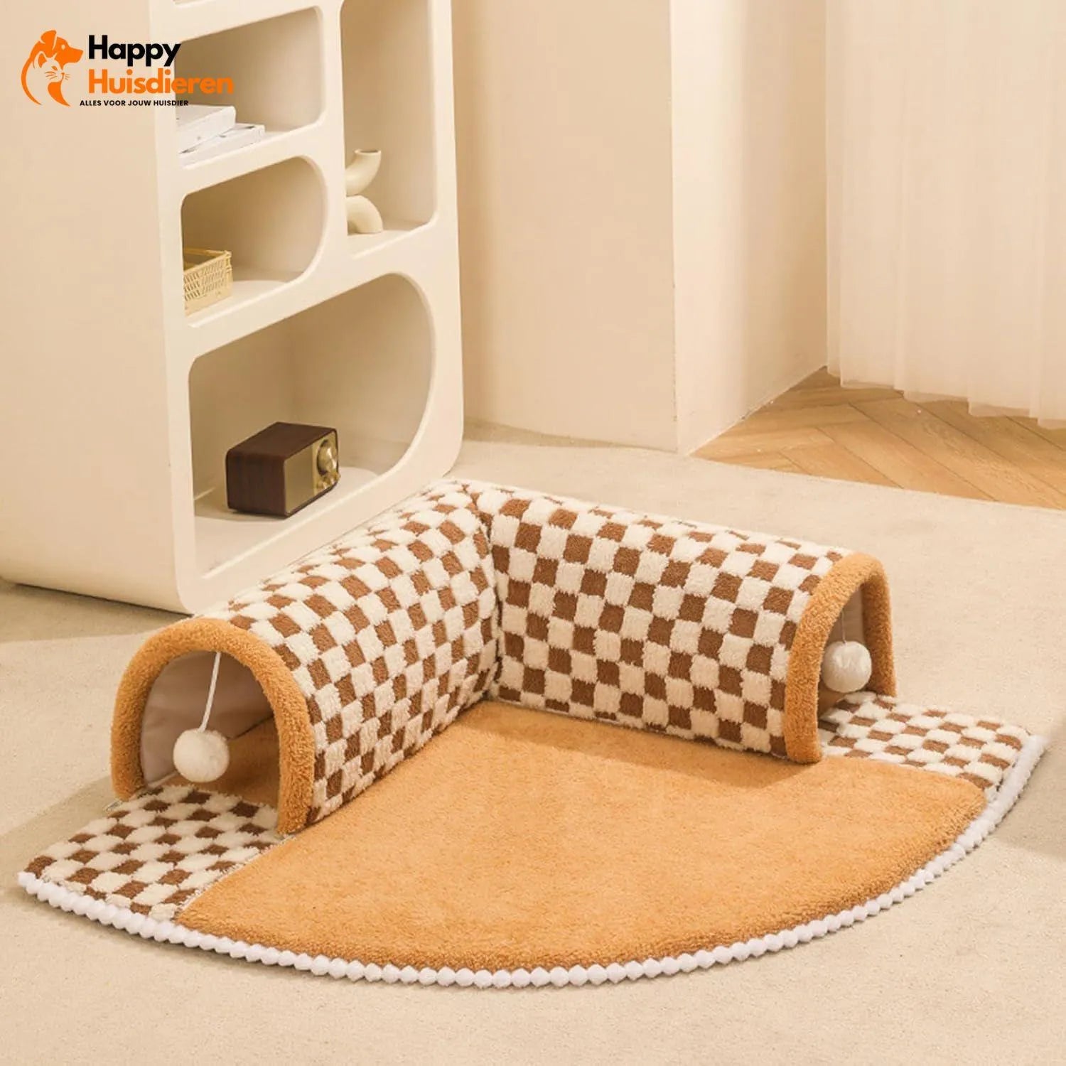 PurrPath Tunnel | Kattentunnel met deken & speelbal – comfortabel & interactief