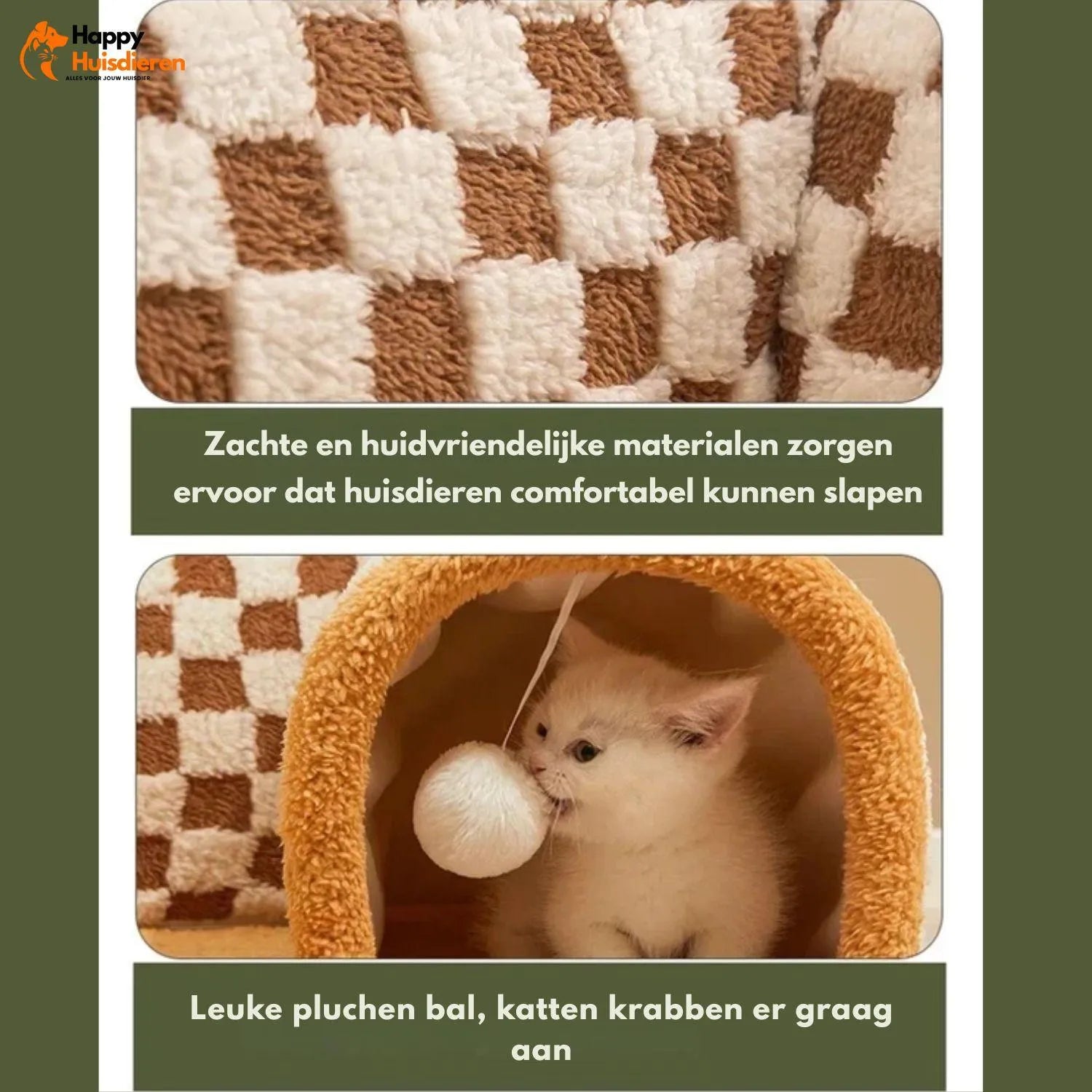 PurrPath Tunnel | Kattentunnel met deken & speelbal – comfortabel & interactief