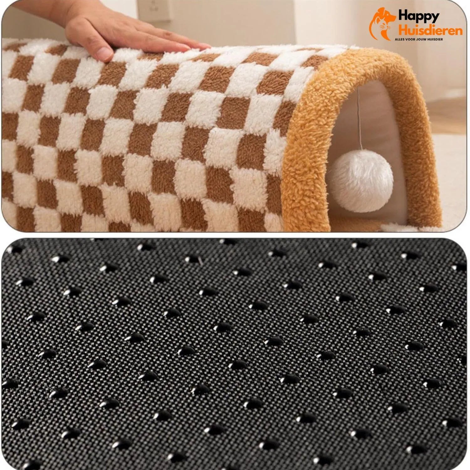 PurrPath Tunnel | Kattentunnel met deken & speelbal – comfortabel & interactief