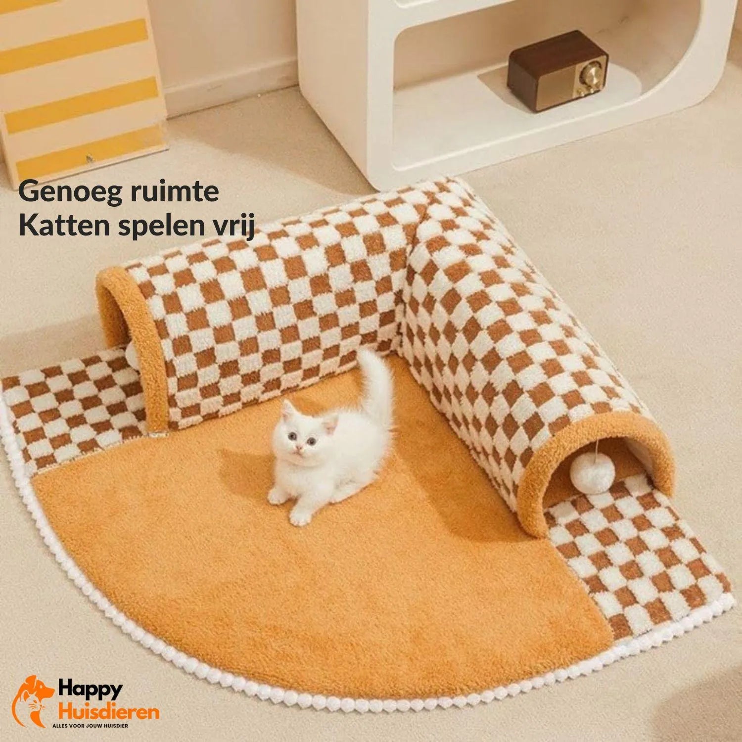 PurrPath Tunnel | Kattentunnel met deken & speelbal – comfortabel & interactief