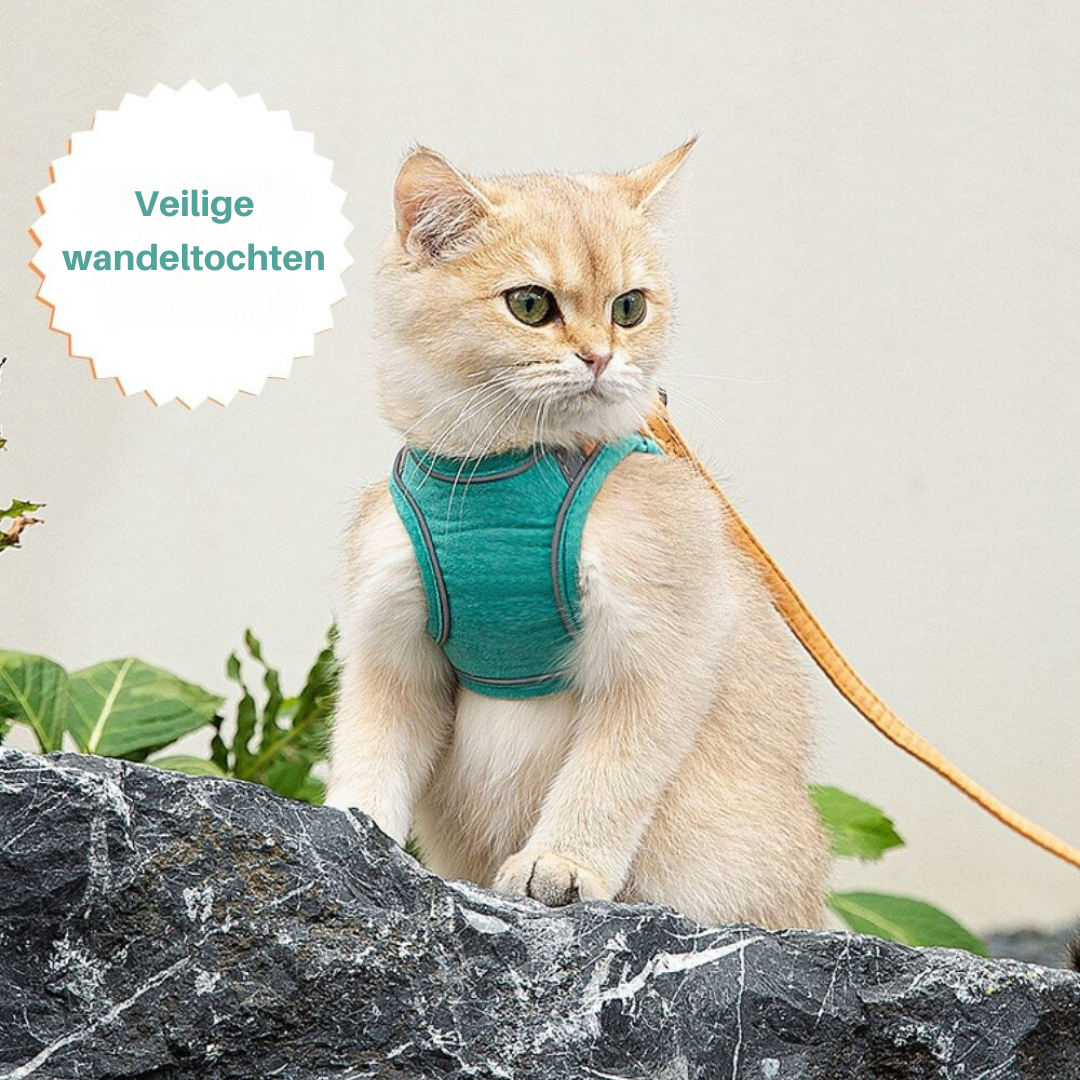 PurrSafe Harness Set | Katten tuigje ontsnappingsvrij met lijn