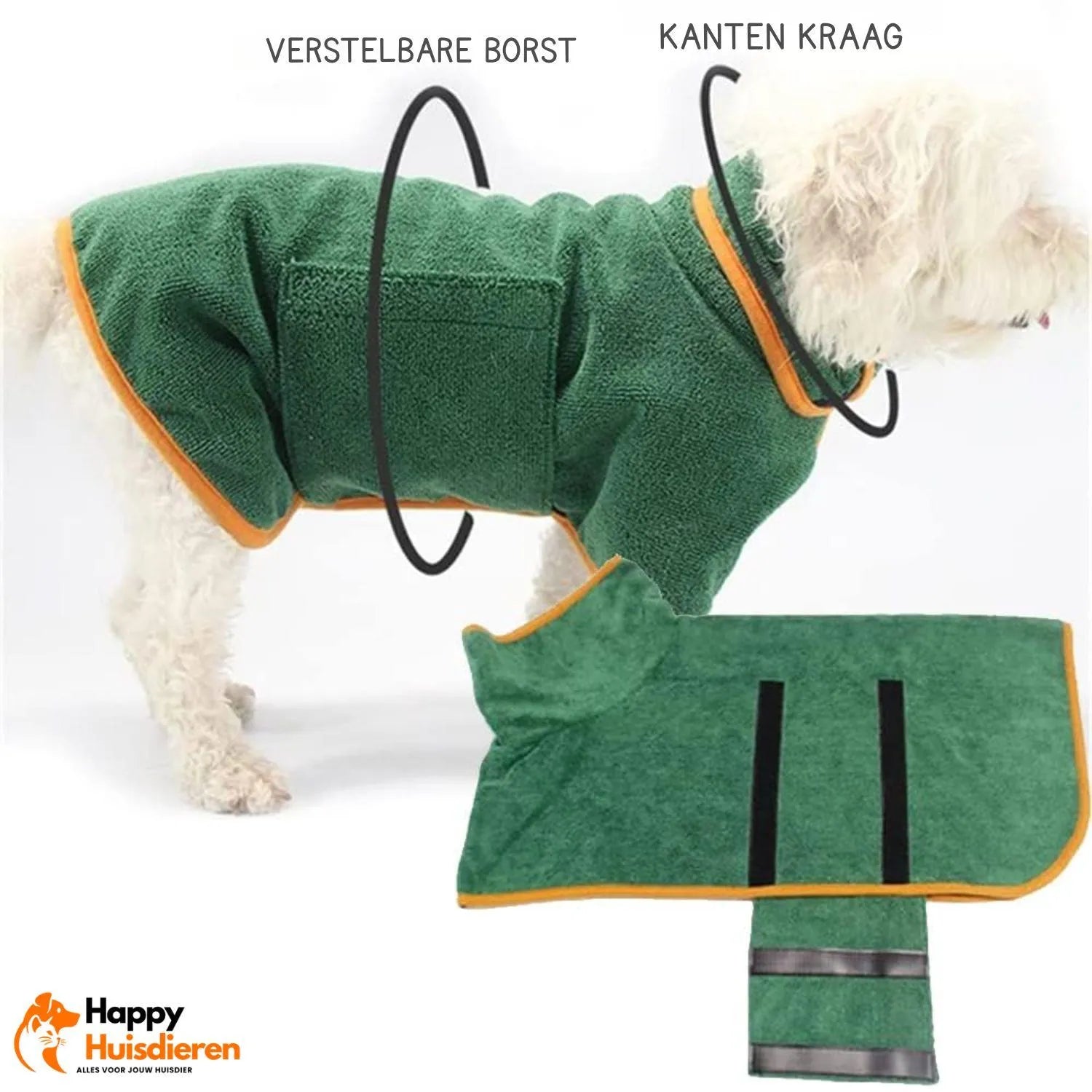 QuickDry | Sneldrogende Microvezel Hondenbadjas – Verstelbaar & Comfortabel