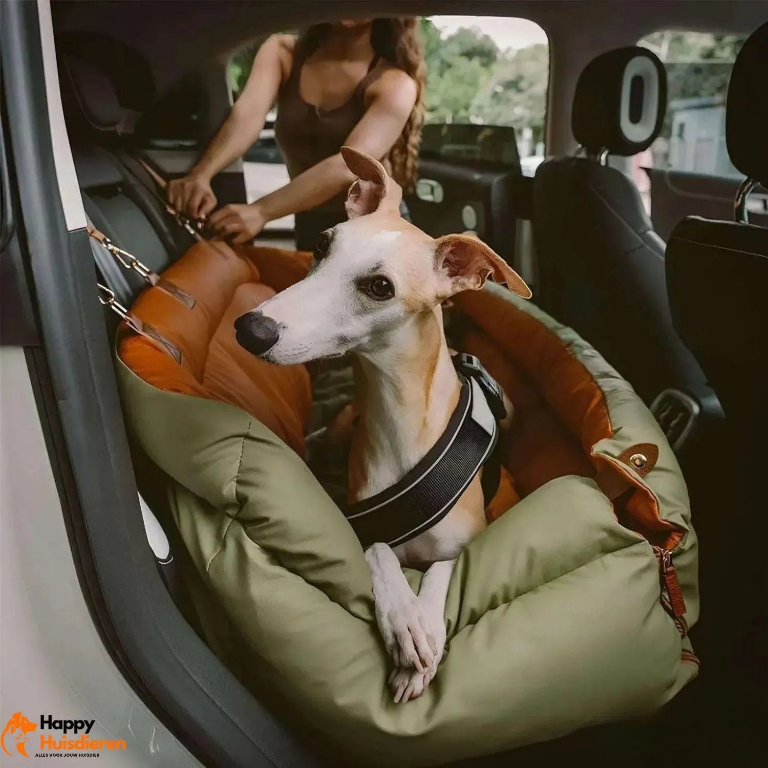 Reisgenoot voor huisdieren | Grote kunstleren autostoel voor honden met verhoogd zitcomfort