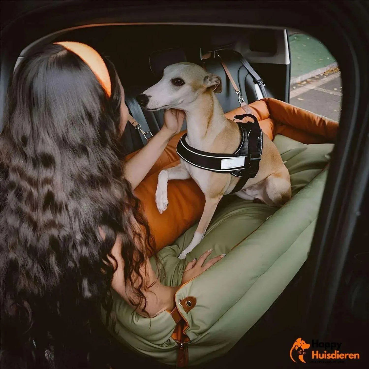 Reisgenoot voor huisdieren | Grote kunstleren autostoel voor honden met verhoogd zitcomfort